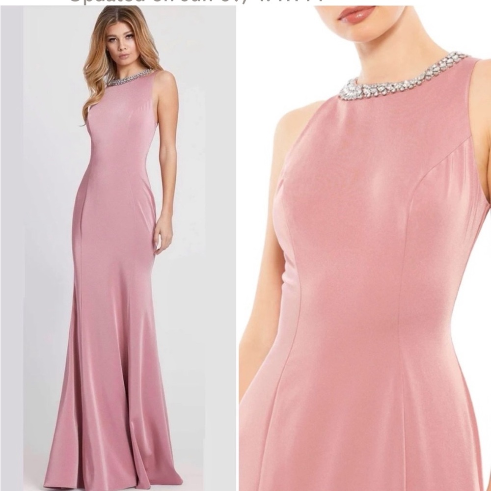 Pink gown  with sparkle neck